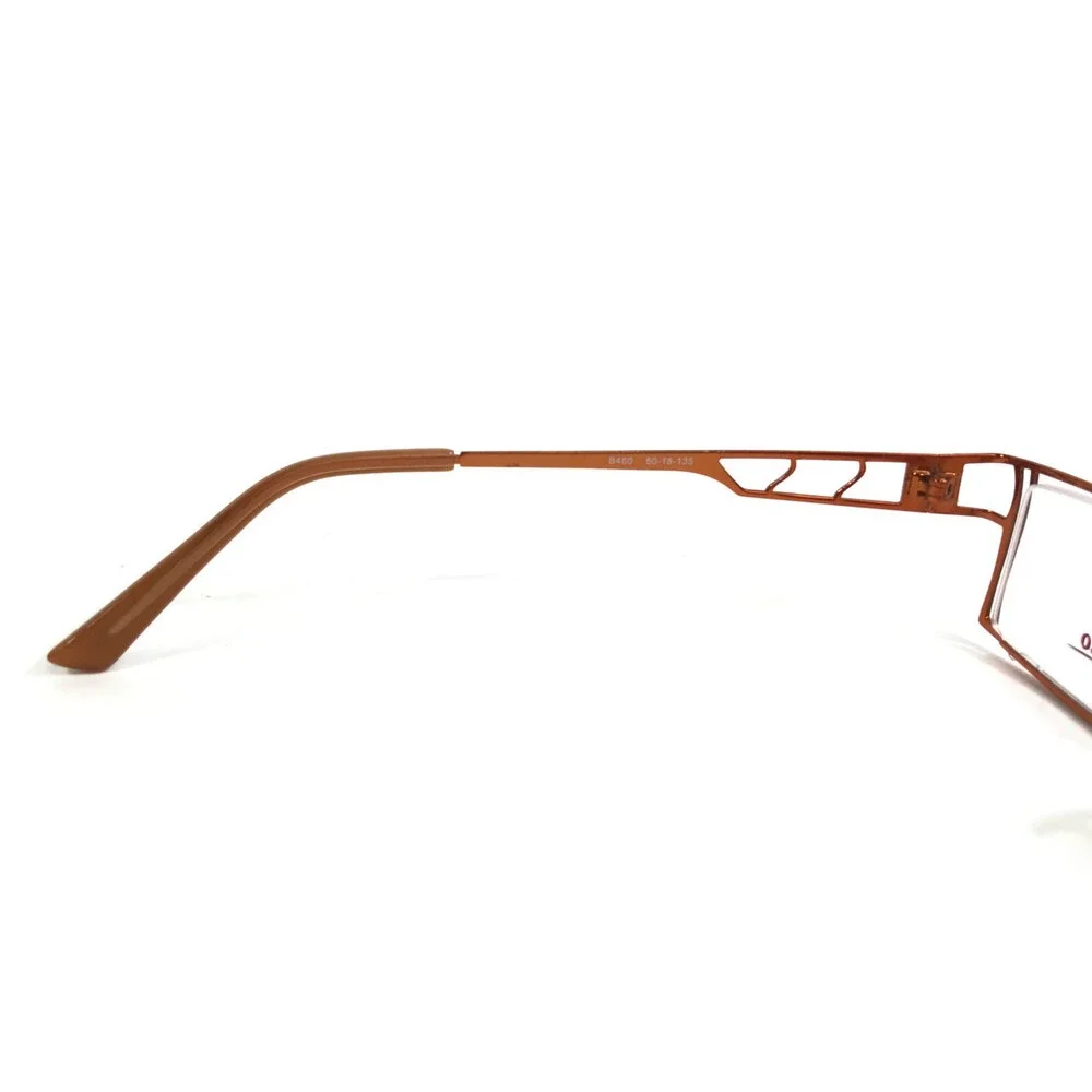Bellagio Eyeglasses Frames C-01 B460 Brown Orange Rectangle Semi Rim 50-18-135